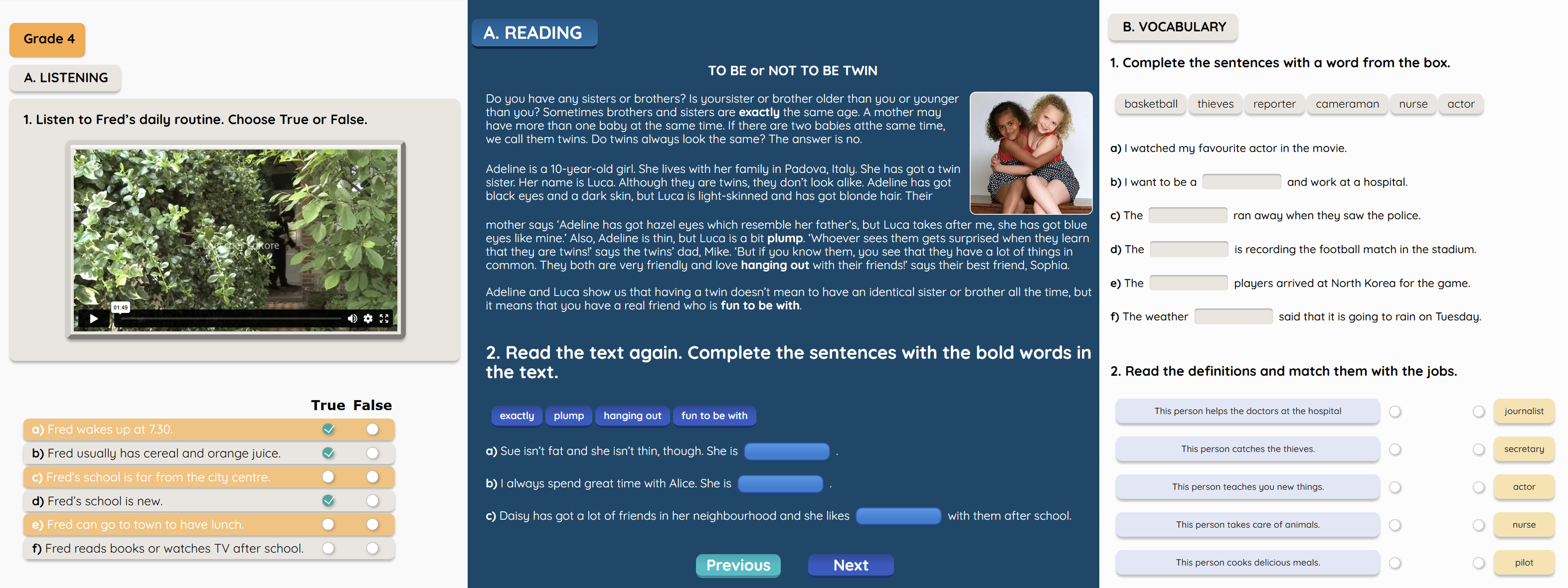 Examples of interactive digital worksheets